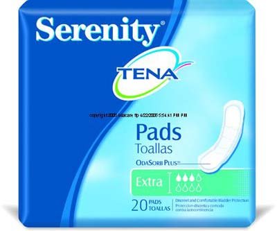 Units Per Pack 20 TENA Serenity Bladder Control Pads Absorbency Moderate Regular SCA Hygiene Products 41300