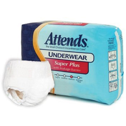 Attends Underwear Super Plus with Leakage Barriers Large 44-58in, 170-210lb 72 Each, 72 ea