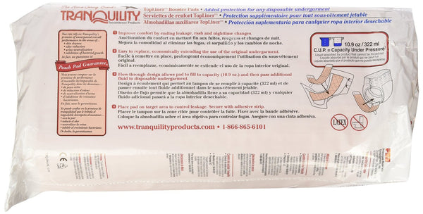 Tranquility TopLiner Booster Pad Medium Diaper Inserts 14" x 4" CS/100