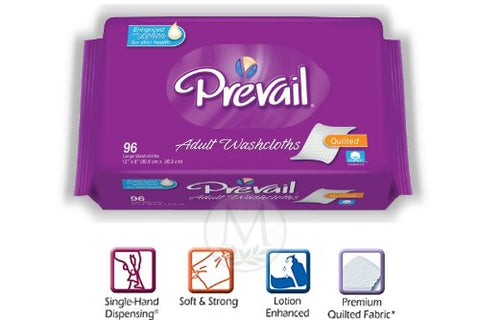 Prevail Premium Washcloths 96ct REFILL Pack (by the Each)