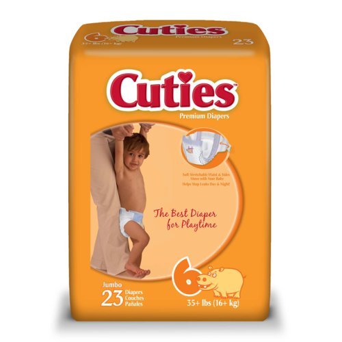 Cuties Premium Baby Diapers, Size 6, 23 ct Bag