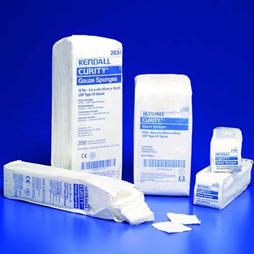 Covidien 2556 CURITY Gauze Sponge - 4 x 4" 8-ply Non-sterile Pack of 200