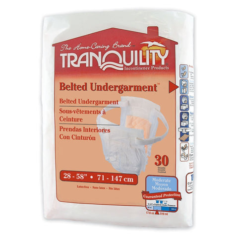 Tranquility Products Adjustable Belted Undergarment, Pack of 30