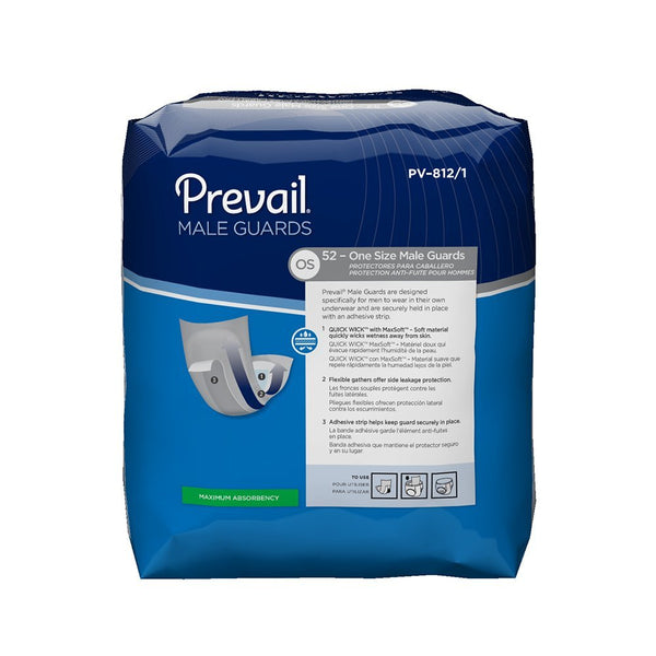 First Quality PV-812/1 Prevail Men Bladder Control Pad, Mod Abs, 13 Inch, PK/52