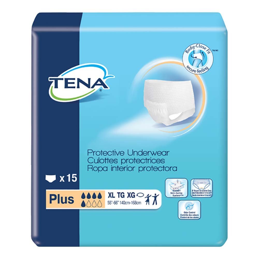 SCA 72435 Tena Pull-On, Plus Absorbency, Size XL, CS/60 (4 Packs of 15)