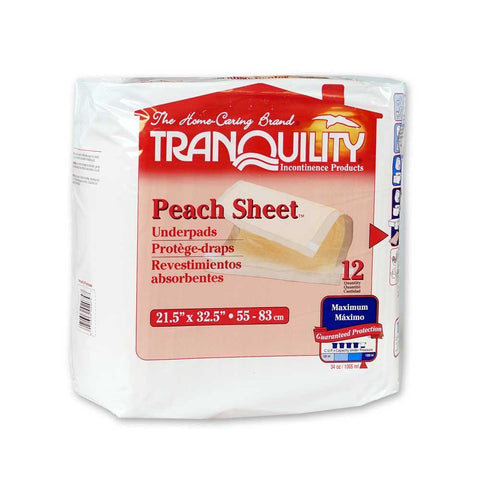 Tranquility 2074 Peach Sheet Underpads 12/bag - 3 Kings Medical Supplies