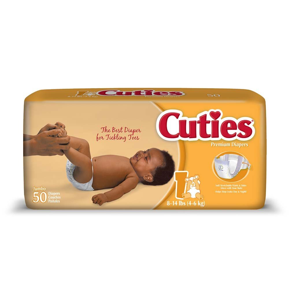 First Quality CR1001 Cuties Premium Baby Diapers, Size 1 8-14lbs, Pack of 50