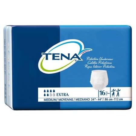 Tena Extra Absorbant Protective Adult Underwear Pullons, Medium 34-44, 64 ea