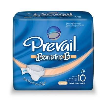 Bariatric Prevail Brief, Up to 94, 10 pack