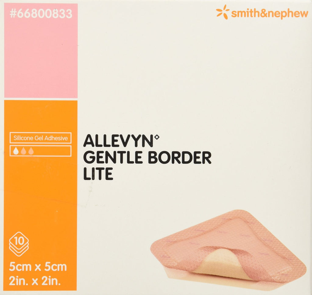Smith & Nephew Allevyn 66800833 Gentle Border Lite Dressing 2" x 2" (Box of 10)
