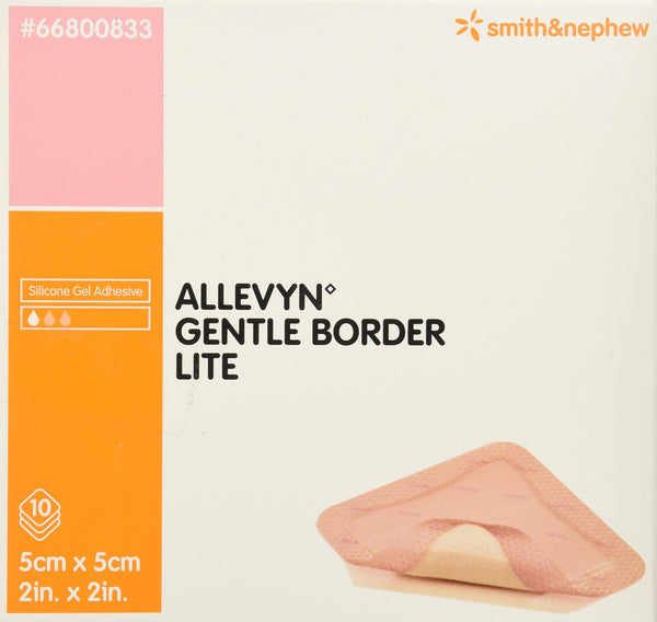 Smith & Nephew Allevyn 66800833 Gentle Border Lite Dressing 2" x 2" (Box of 10)