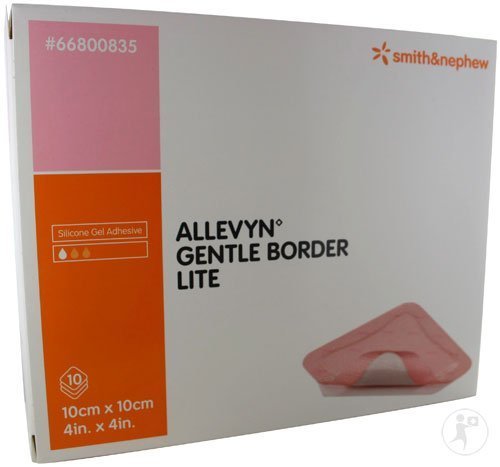 Smith & Nephew Allevyn 66800835  Gentle Border Lite Dressing 4" x 4" (Box of 10)