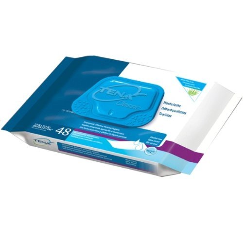 SCA 65724 Tena Classic Skin-Caring Wipe 7.9x12.5", Soft-Pack, 96 (2PK/48)