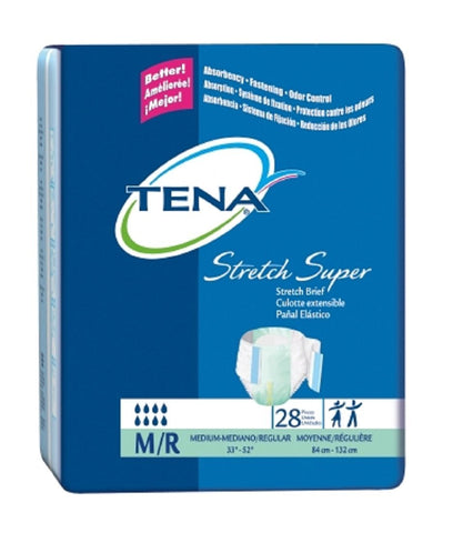 TENA Stretch Brief, Super Absorbency Case of 56 Size Medium/Regular Waist Size 33-52' SCA Hygiene Products SCT67902...