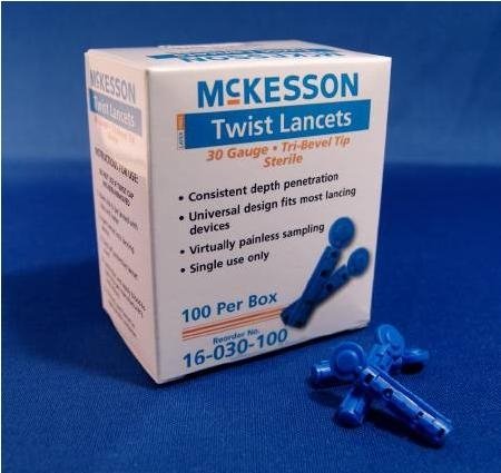 McKesson Twist Top Lancets, 30 Guage Needle - 100 Each / Box