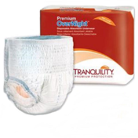 Tranquility Premium OverNight Disposable Absorbent Underwear X-Small 17" - 28" [Bag of 22]