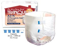 Tranquility ATN 2185 Disposable Briefs 32-44, All Through The Night, Pack Of 12