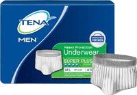 TENA Men Protective Underwear, Super Plus, Medium/Large 34"-50" [Pack of 16]
