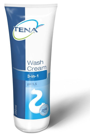 Tena Wash Cream 3 In 1 Cleanse Restore & Protect Skin Incontinence Care (250ml)