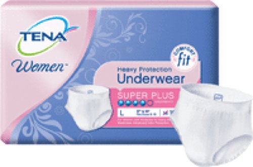 TENA Women Protective Underwear Super Plus Large 37"-50" Hip/Waist Size (Box of 16 Each)