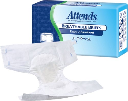 Attends Extra Absorbent Breathable Briefs, X-Small (20-32") (Box of 24 Each)