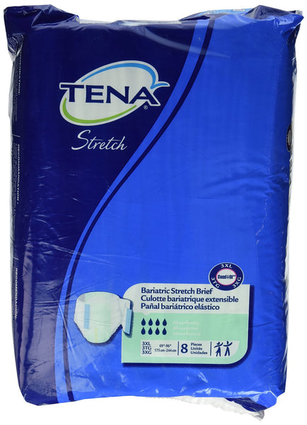 SCA 61391 Tena Bariatric Briefs 3XL XXXL, Pack of 8, Waists 64 - 95 in.