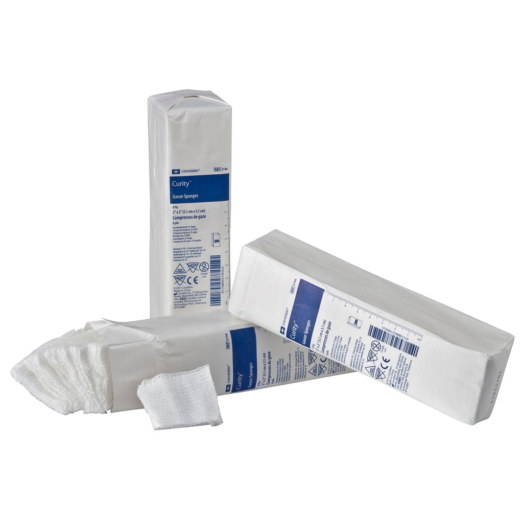 CURITY* (4''x4'') Gauze Sponges - 8 ply (Bag of 200)