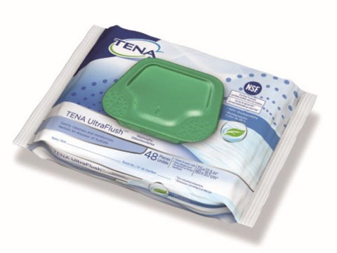 TENA® UltraFlush Pre-Moistened Washcloths, Scented - 1/Case of 576