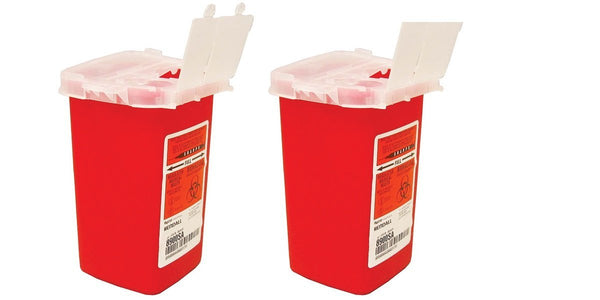 Covidien 8900SA Phlebotomy Sharps Container, 6.25Hx4.5Wx4.25D  1 Qt Size, PK/2