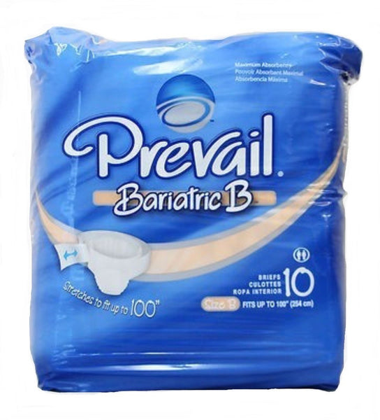 Prevail Bariatric Brief Size B Up to 100" (Case of 40)