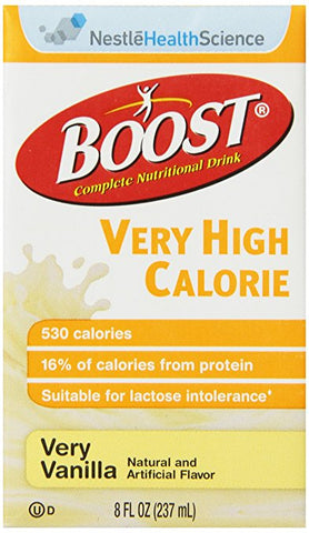 Boost VHC Very High Calorie Complete Nutritional Drink, Very Vanilla, 8 fl oz Box, 52 Pack (2 Cases)