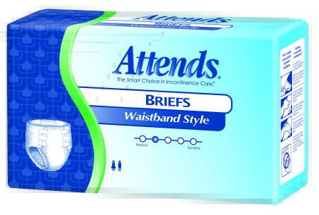 Attends Fitted Briefs w/ Waistbands Large Pk/18
