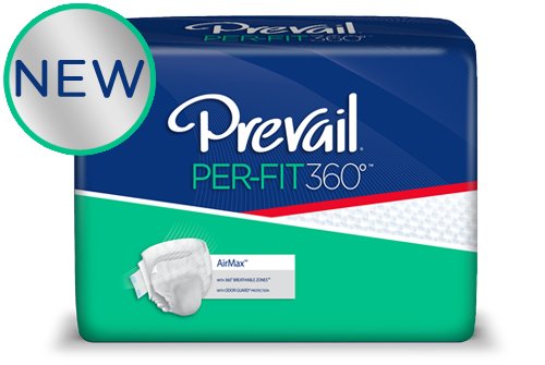 Prevail Brief Per-Fit360 Tab Closure X-Large Disposable Heavy Absorbency, PK/15