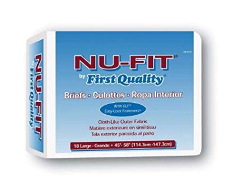 Nu Fit Adult Brief Large 45"-58" Latex Free - Pack of 18 - Model NU-013/1