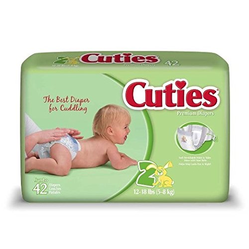 Cuties Premium Baby Diapers, Size 2, Pk/42