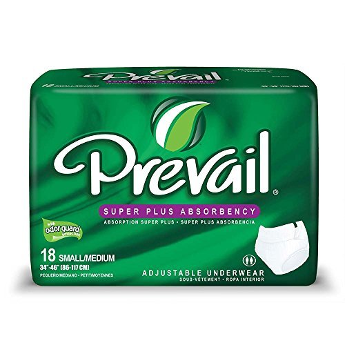 Prevail Adjustable Underwear Small/Med Cs/72 (4/18s) by First Quality