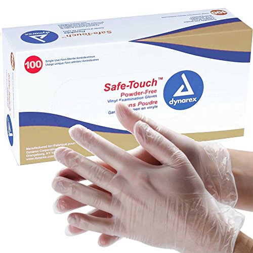 Safe-Touch Powder-Free Vinyl Exam Gloves L, 10 Boxes Per Case