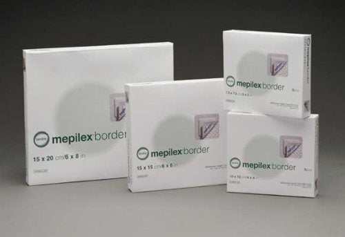 Mepilex Border Self-Adherent Soft Silicone Absorbent Foam Dressing - 6" x 6" ...