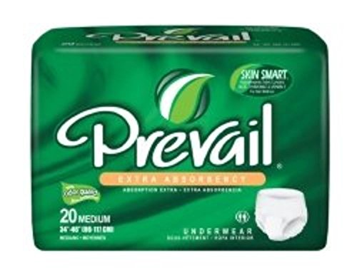 Prevail Absorbent Underwear Extra Pull On Medium Disposable Moderate Absorbency (Pack of 20)