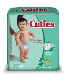 FQ Baby Diaper Cuties Tab Closure SZ 5 Disposable HVY Absorbency (#CR5001/PK)