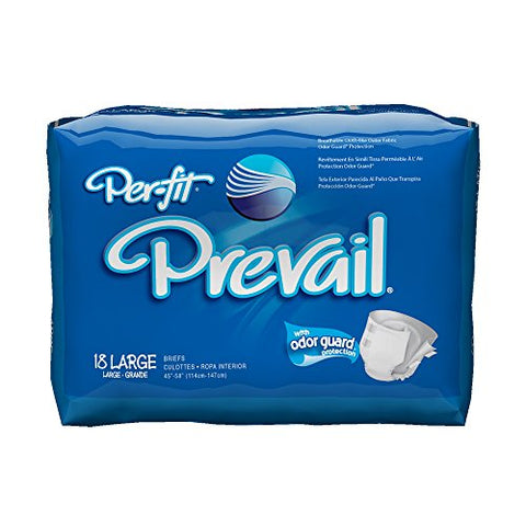 Prevail Per-Fit Maximum Plus Absorbency Adult Briefs, Large, 18 Count