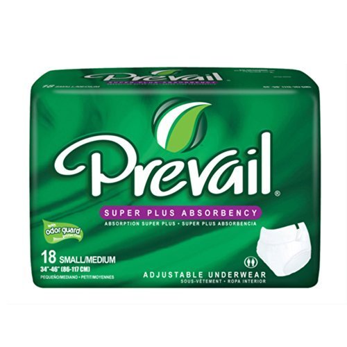 First Quality Products Prevail Adjustable Underwear Medium Waist 28-46 - Case of 72