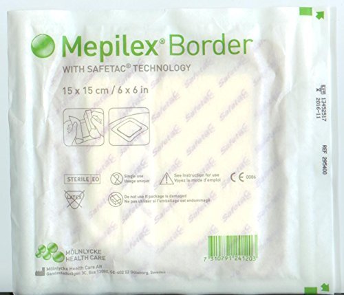 Molnlycke Mepilex Border Absorbant Foam Dressing 6"X6" Self Adherent - Model ...