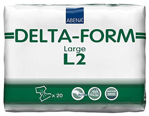 Abena Delta Form Brief, Large, L2, 20 Count