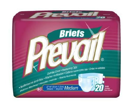 Prevail Maximum Plus Absorbency Briefs for Men and Women, Medium, 20 Count