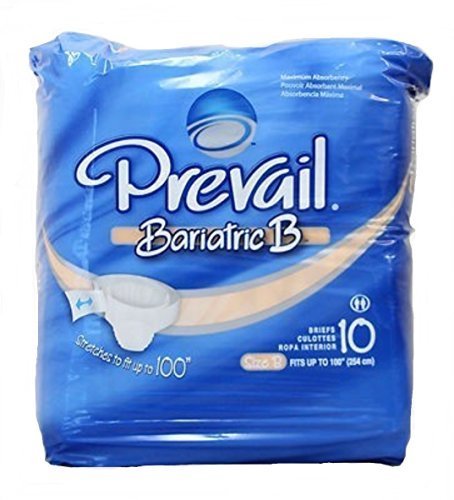 Prevail Bariatric Brief Size B Up to 100" [Pack of 10] by First Quality