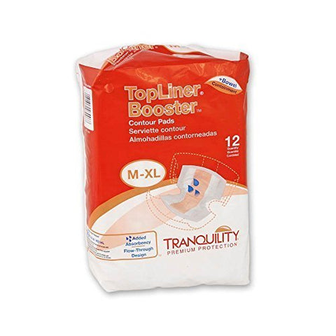 Tranquility 3096 TopLiner Booster Contour Pad Large Diaper 120/Case by Tranquility