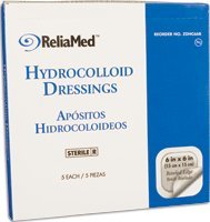6X6 HYDROCOLLOID WOUND DRESSING,BEVLD EDGE, 5/BOX