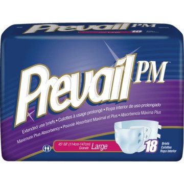 PREVAIL PM EXT WEAR BRIEF-LG"CS OF 72"
