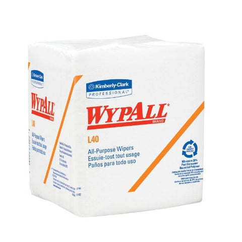White Wypall L40 1/4 Fold Wiper by Kimberly-Clark Corporation ( WIPER, WYPALL L40 1/4 FOLD WHT 56/PK ) 18 Pack / Case